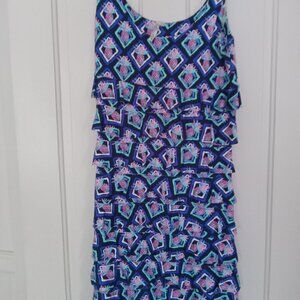 Lulu B Pineapple sleeveless ruffle dress size XS